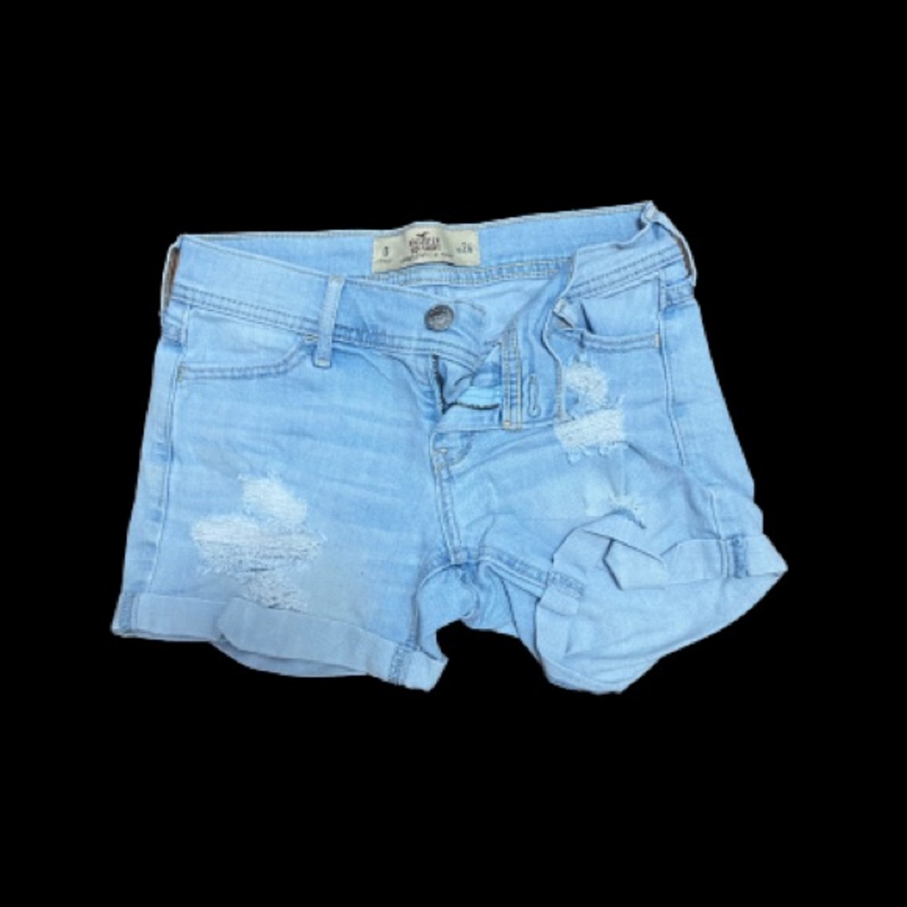 Hollister Midi distressed denim shorts size 24